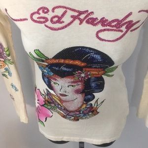 ED HARDY by Christian Audigier SEQUIN T-SHIRT